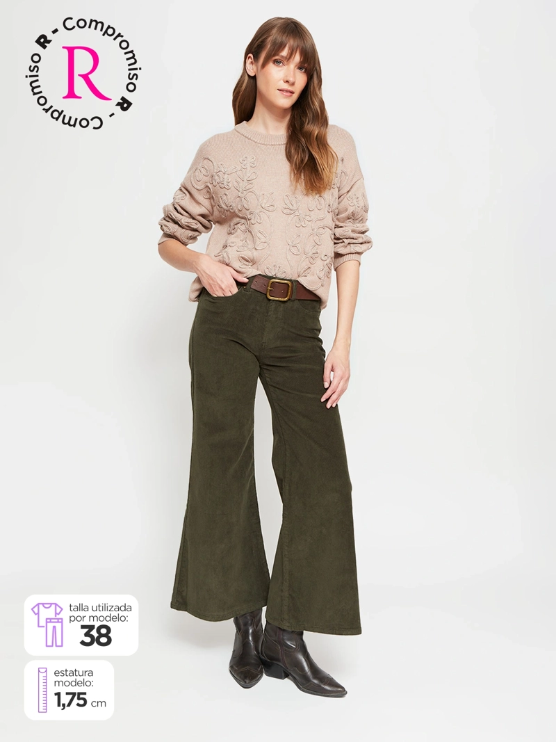 TATIENNE PANTALÓN MUJER TATIENNE ALGODÓN WIDE LEG COTELÉ