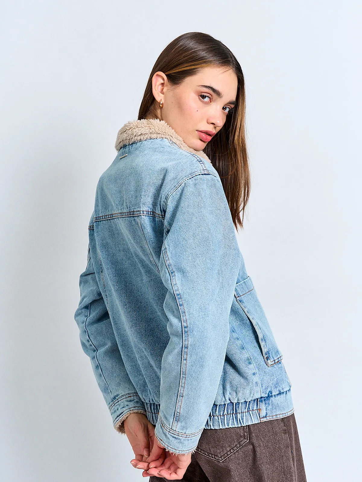 CHAQUETA MUJER AEROPOSTALE ALGODÓN DENIM SHERPA - 2