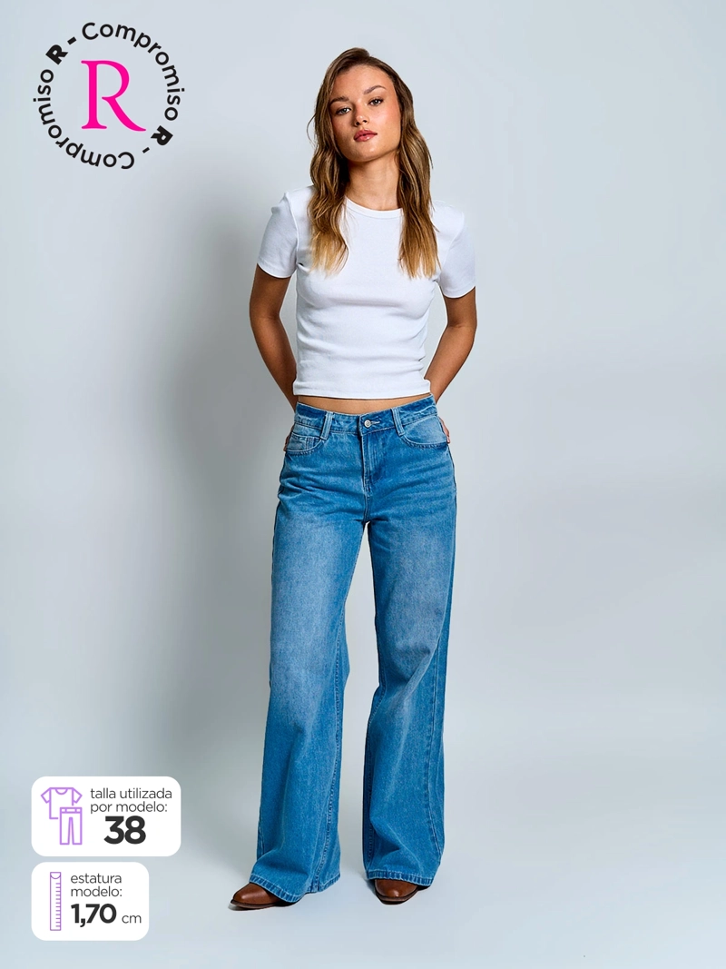 JEANS MUJER AEROPOSTALE ALGODÓN WIDELEG - 1