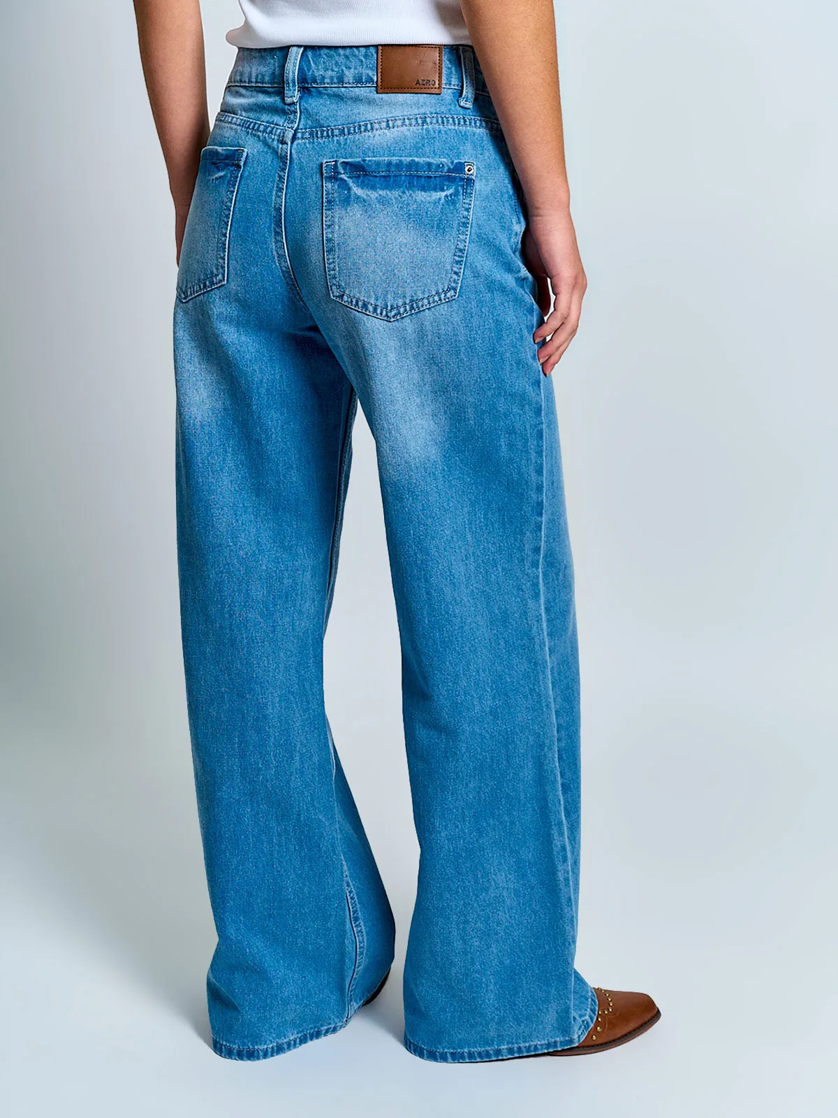 JEANS MUJER AEROPOSTALE ALGODÓN WIDELEG - 3