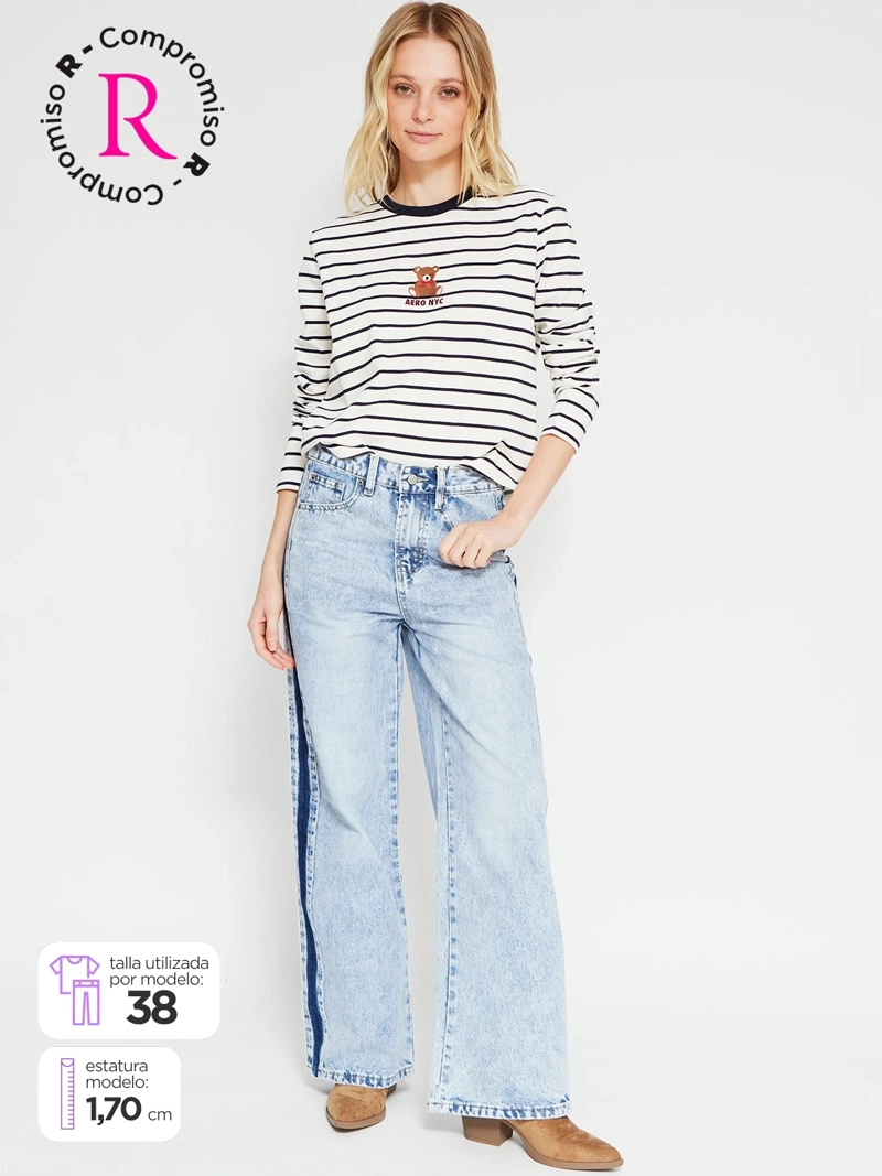 JEANS MUJER AEROPOSTALE ALGODÓN WIDELEG