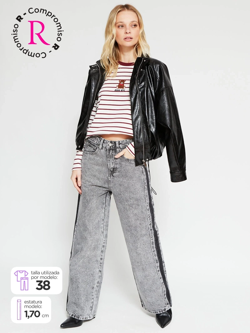 JEANS MUJER AEROPOSTALE ALGODÓN WIDELEG