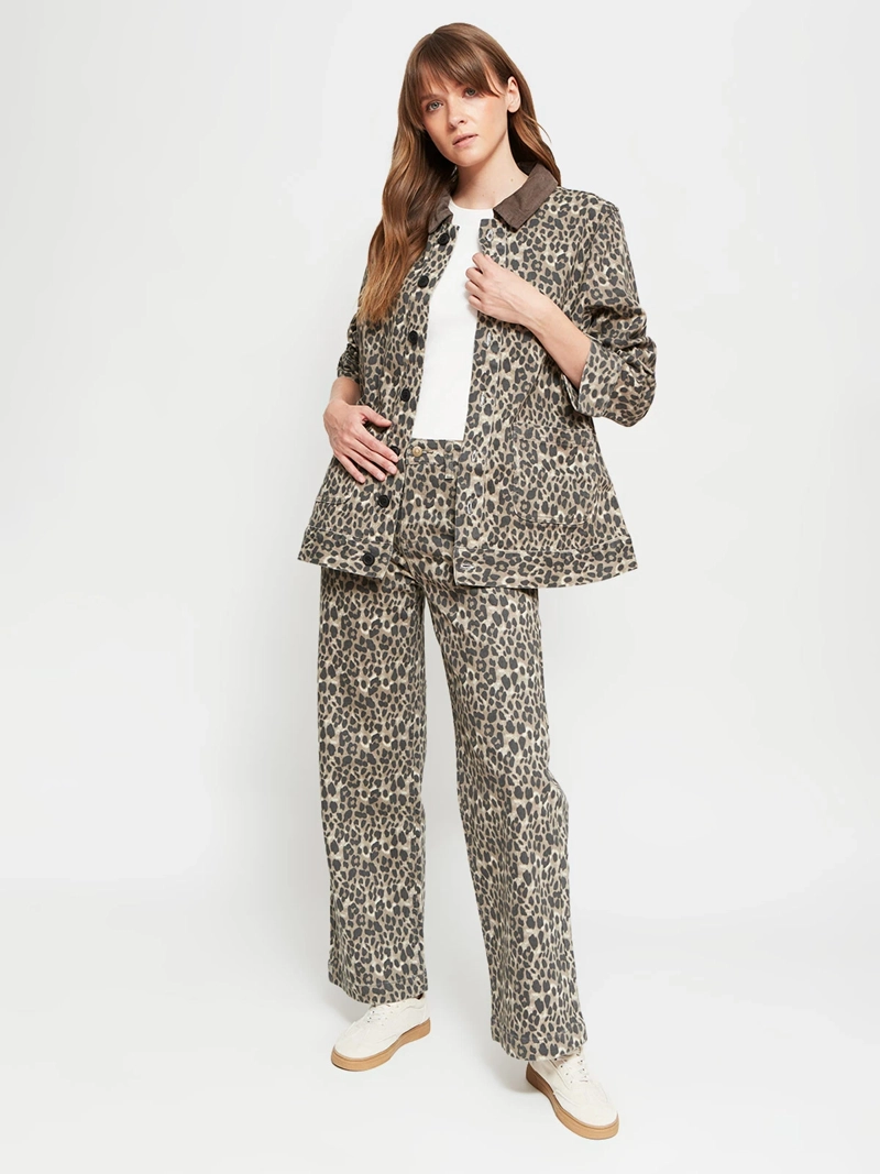 CHAQUETA MUJER AZIZ ALGODÓN MANGA LARGA ANIMAL PRINT - 4