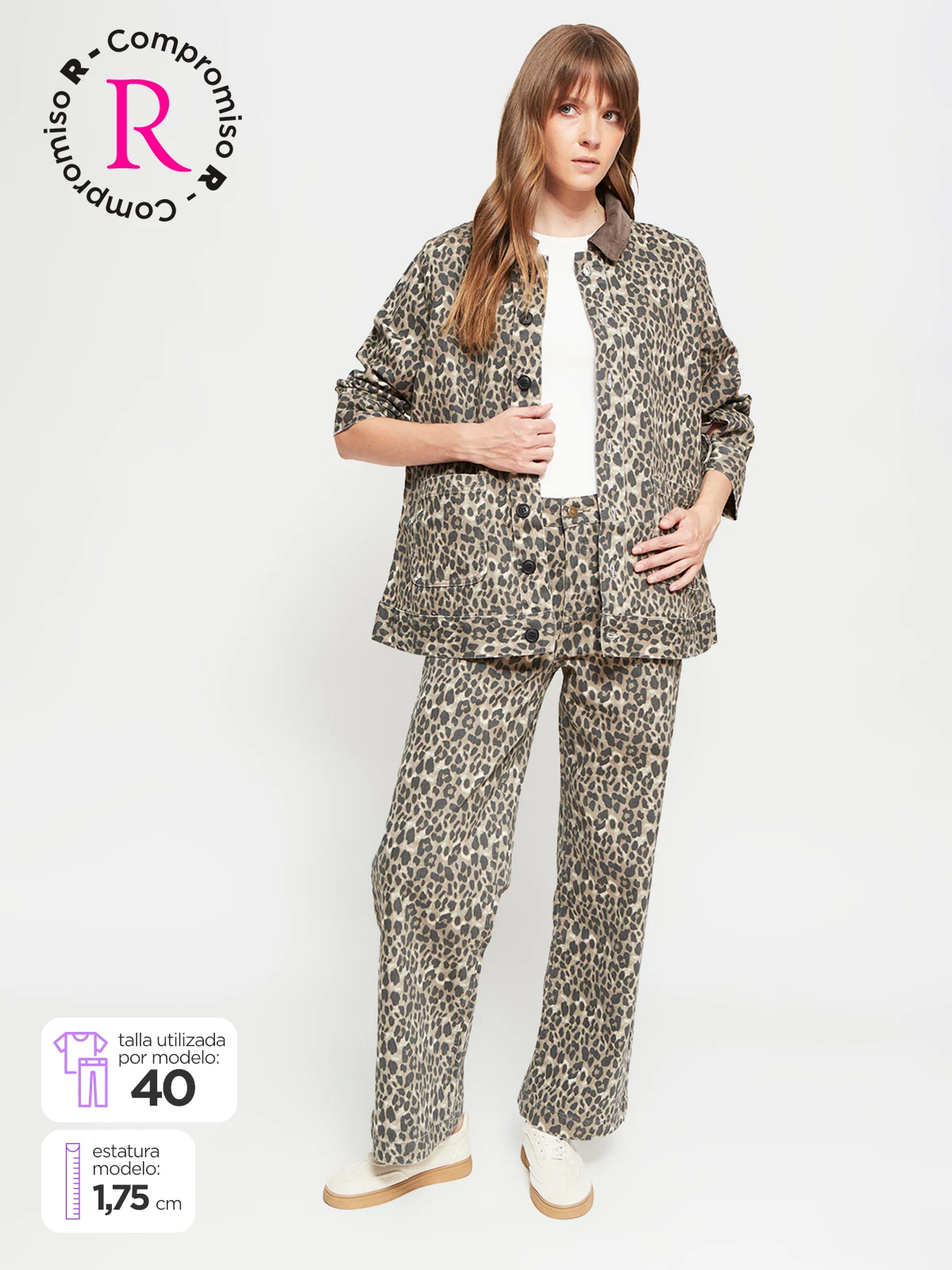 JEANS MUJER AZIZ ALGODÓN REGULAR ANIMAL PRINT - 1