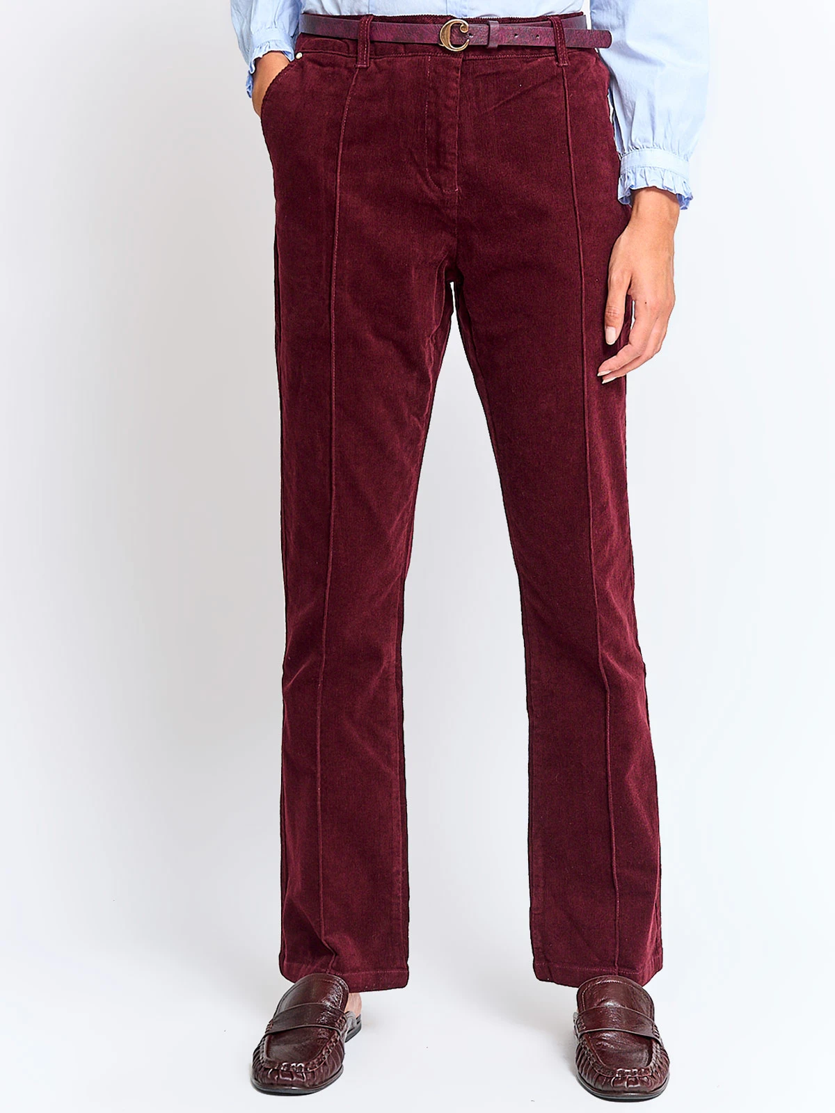 PANTALÓN MUJER CACHAREL ALGODÓN COTELÉ CINTURÓN - 2