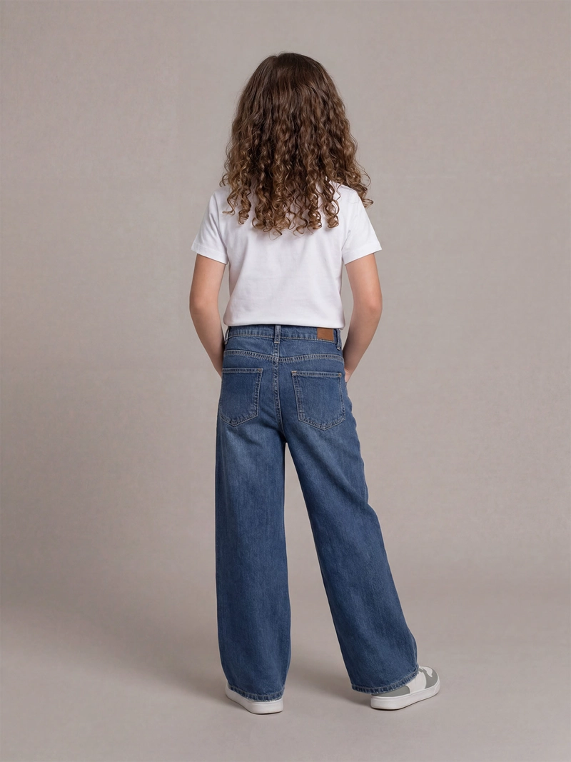 JEANS NIÑA HARVEST WIDE TACHAS - 2