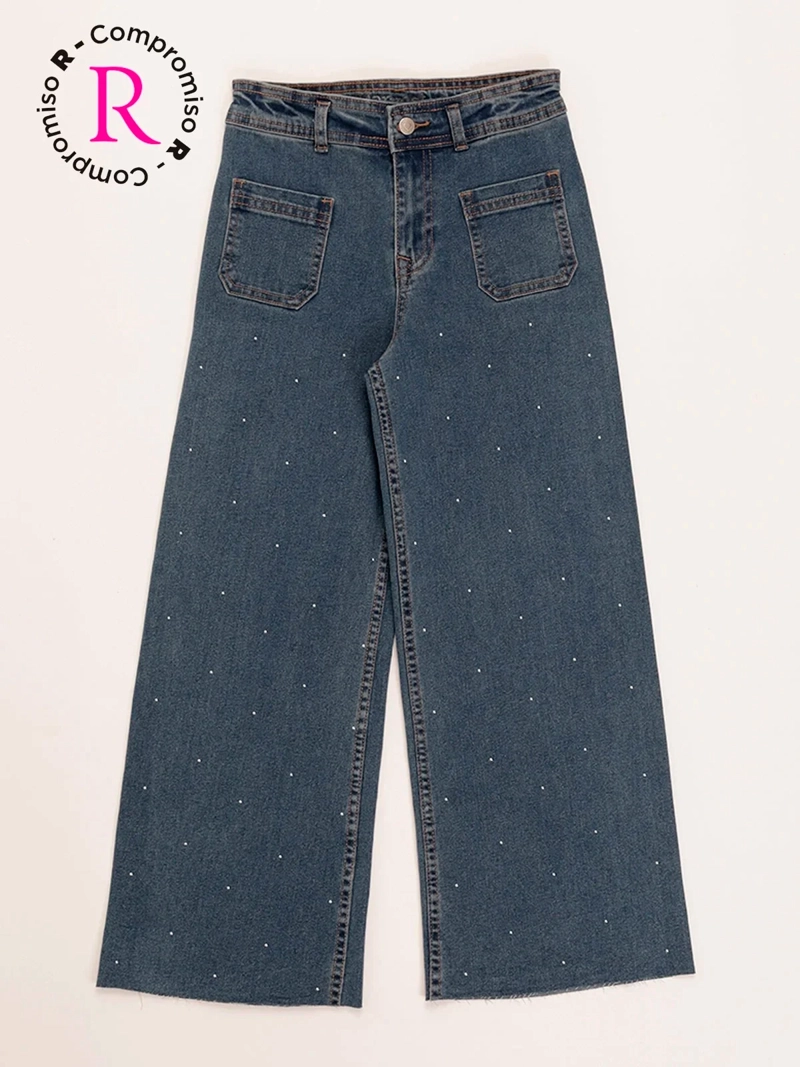 JEANS NIÑA HARVEST WIDE TACHAS - 3