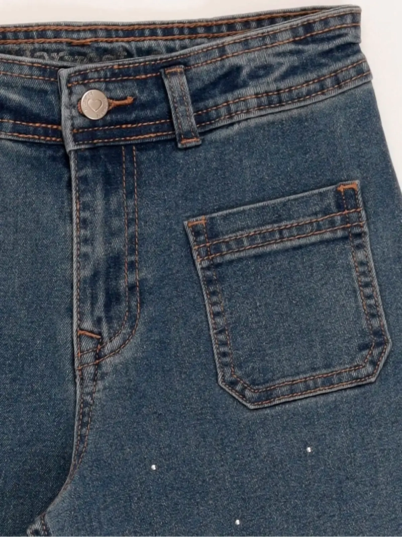 JEANS NIÑA HARVEST WIDE TACHAS - 5