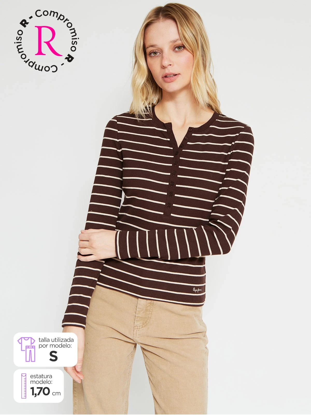 POLERA MUJER PEPE JEANS RIB - 1
