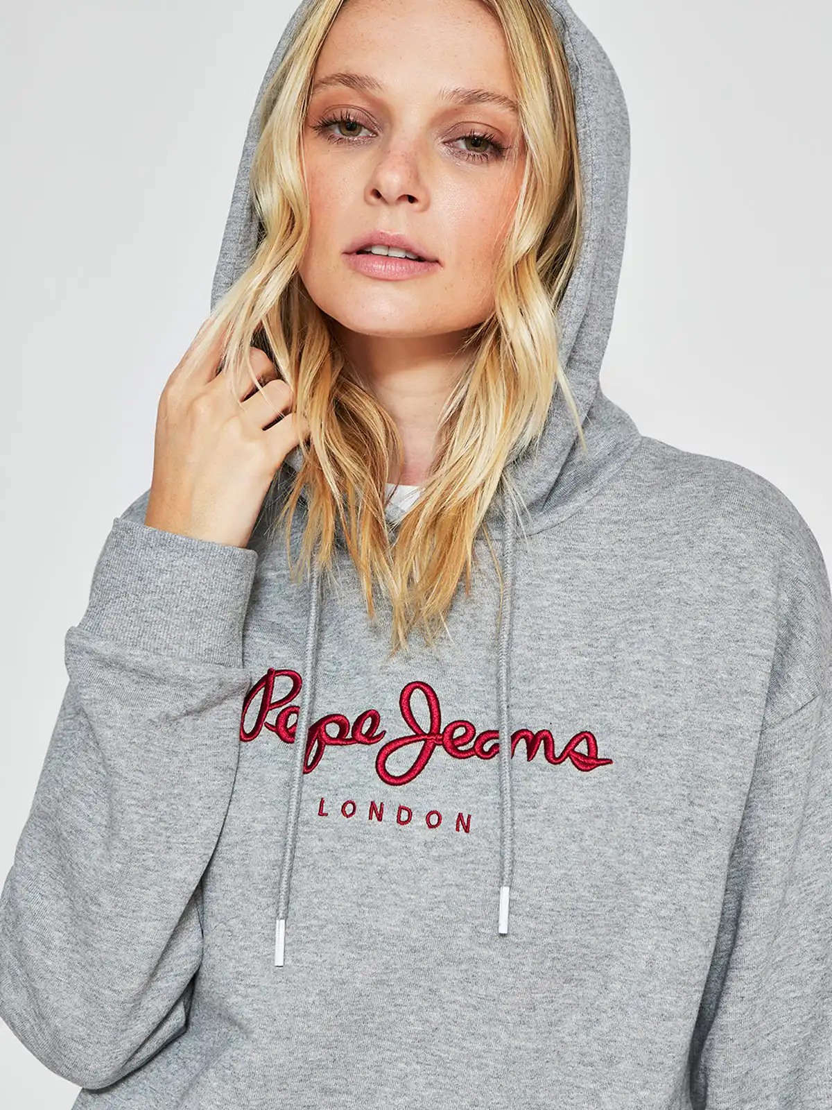 POLERÓN MUJER PEPE JEANS ALGODÓN CAPUCHA LOGO - 3
