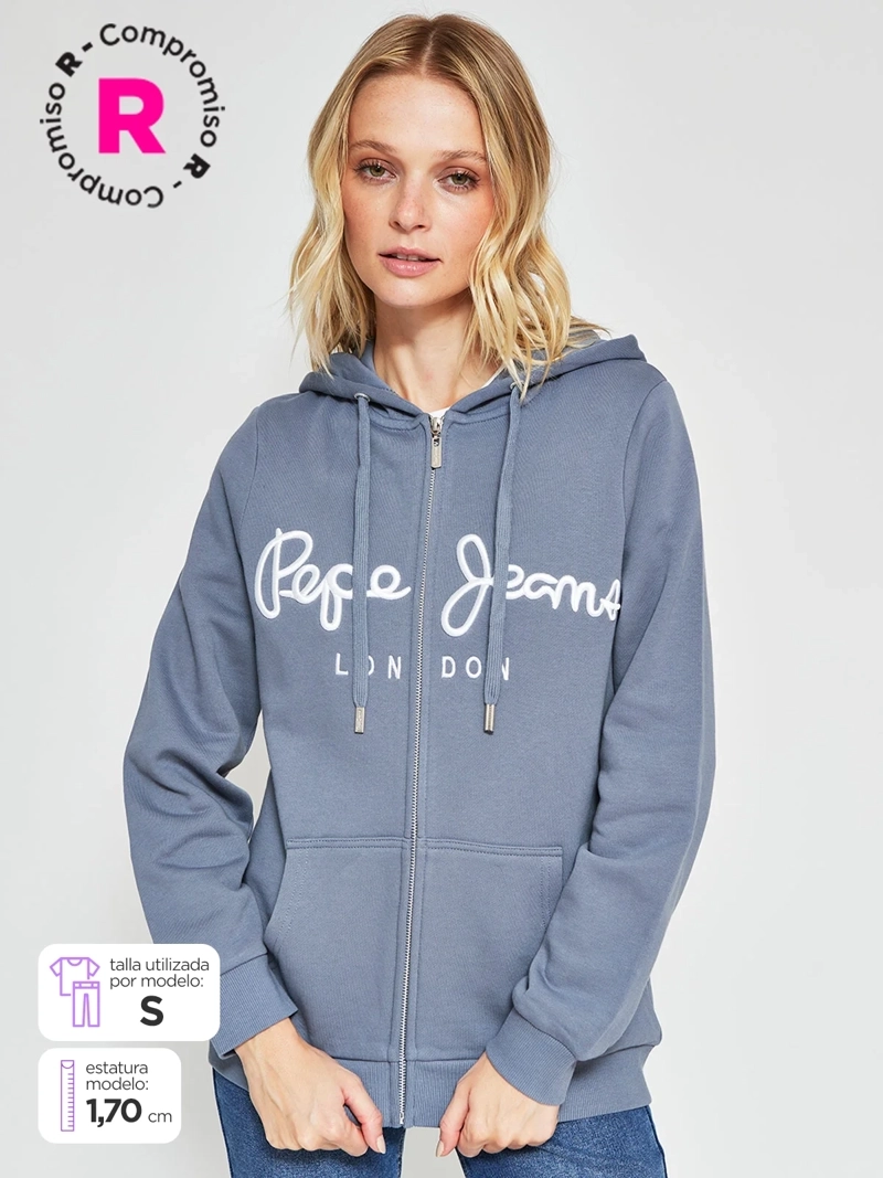 PEPE JEANS POLERÓN MUJER PEPE JEANS ALGODÓN CAPUCHA BORDADO