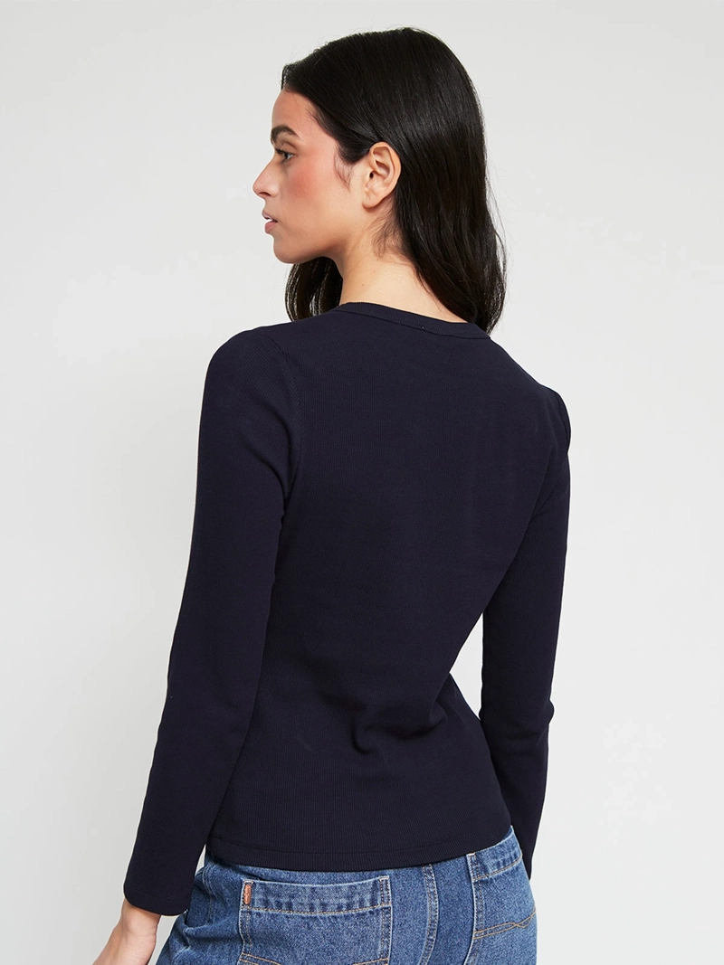 POLERA MUJER PEPE JEANS ALGODÓN MANGA LARGA RIB - 3