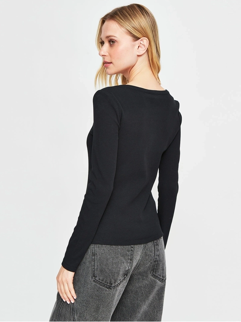 POLERA MUJER PEPE JEANS ALGODÓN MANGA LARGA RIB - 2