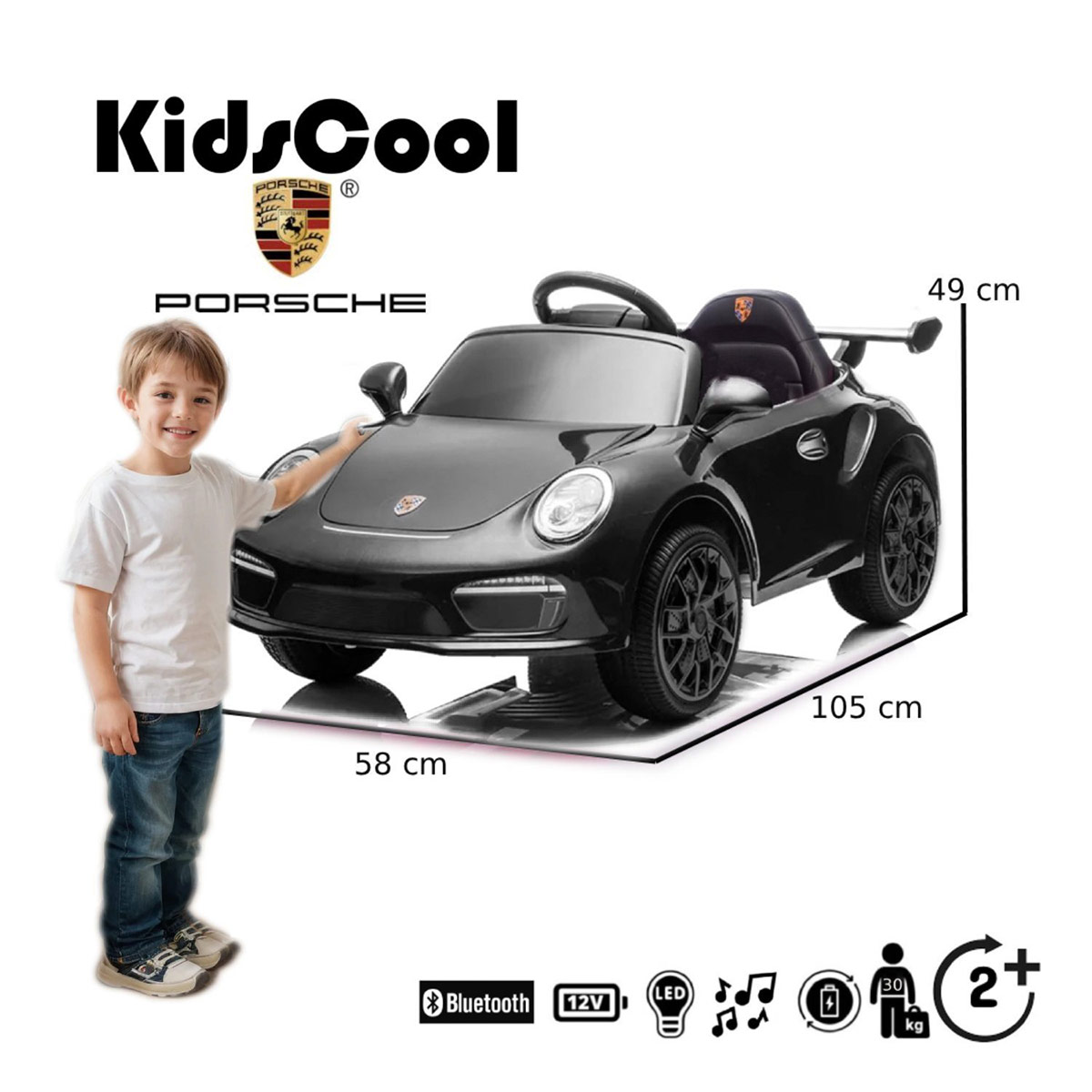 AUTO A BATERÍA KIDSCOOL PORCHE 911 RUF CTR 3 12V 2M - 4