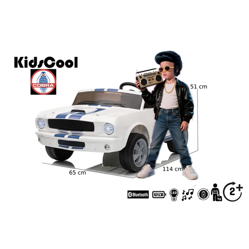 AUTO A BATERÍA KIDSCOOL SHELBY GT350 12V BL RACING 2M - 5