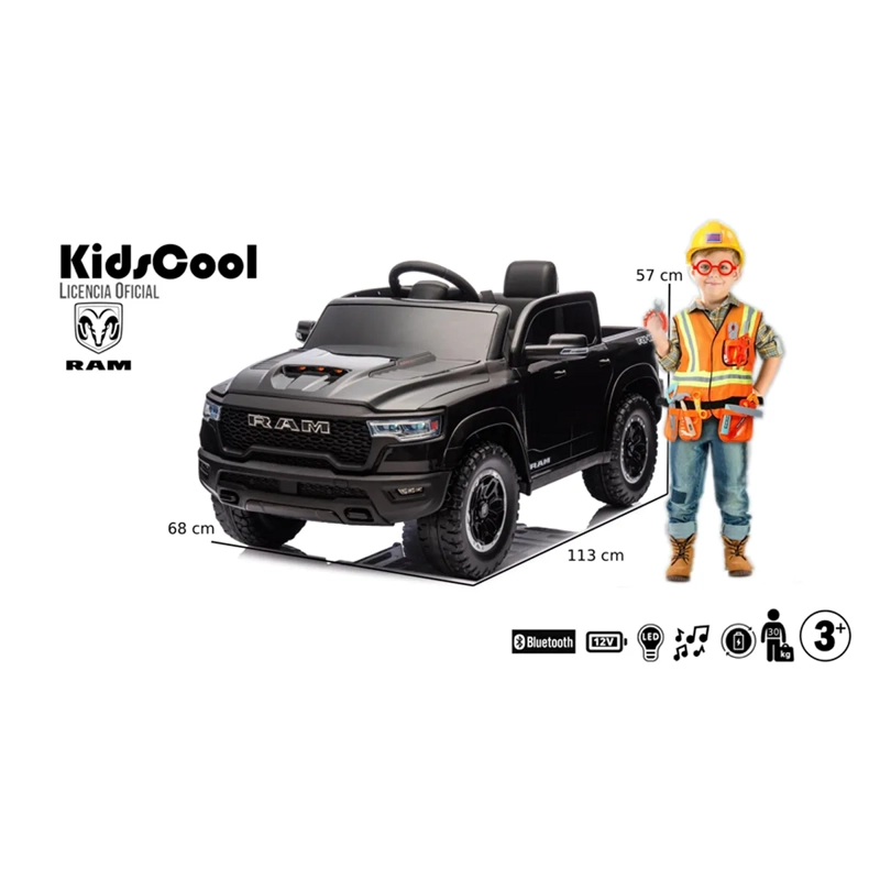 CAMIONETA A BATERÍA KIDSCOOL RAM 1500RHO TRUCK 12V2M - 5