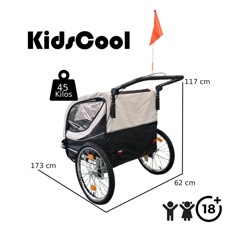CARRO JOGGER NEGRO BABY TRAILER DUPLEX - 6