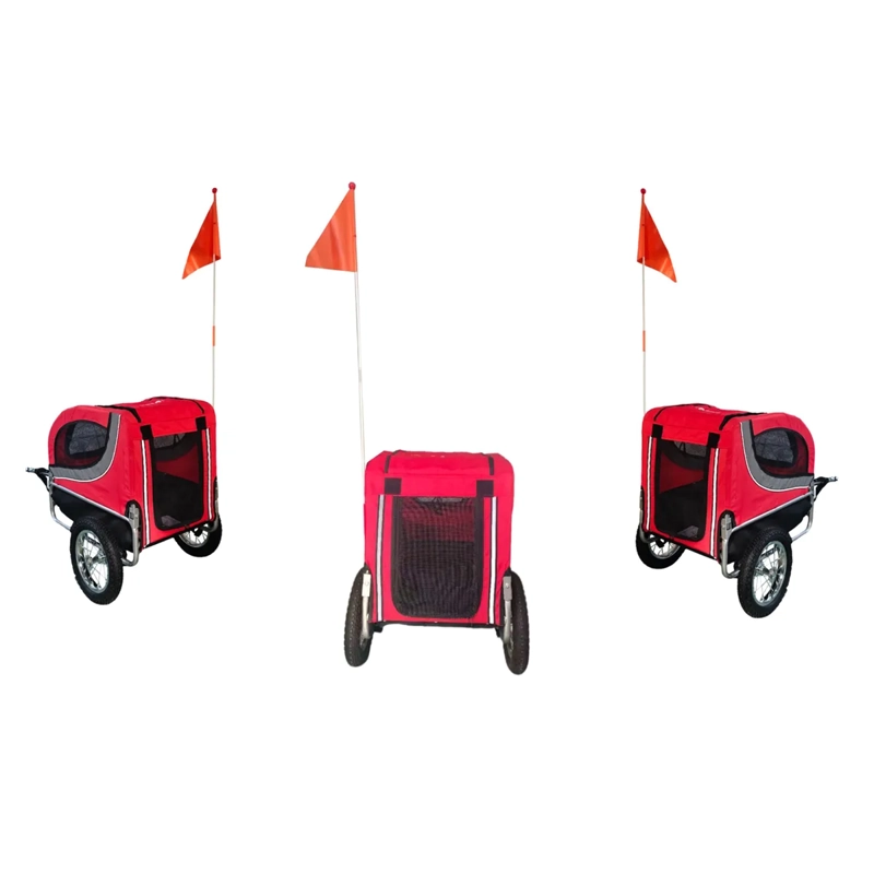 CARRO TRAILER PARA MASCOTA ROJO - 4