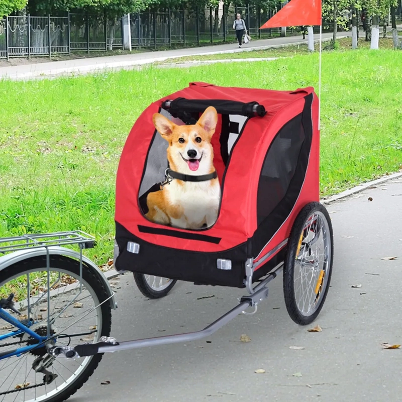CARRO TRAILER PARA MASCOTA ROJO - 5
