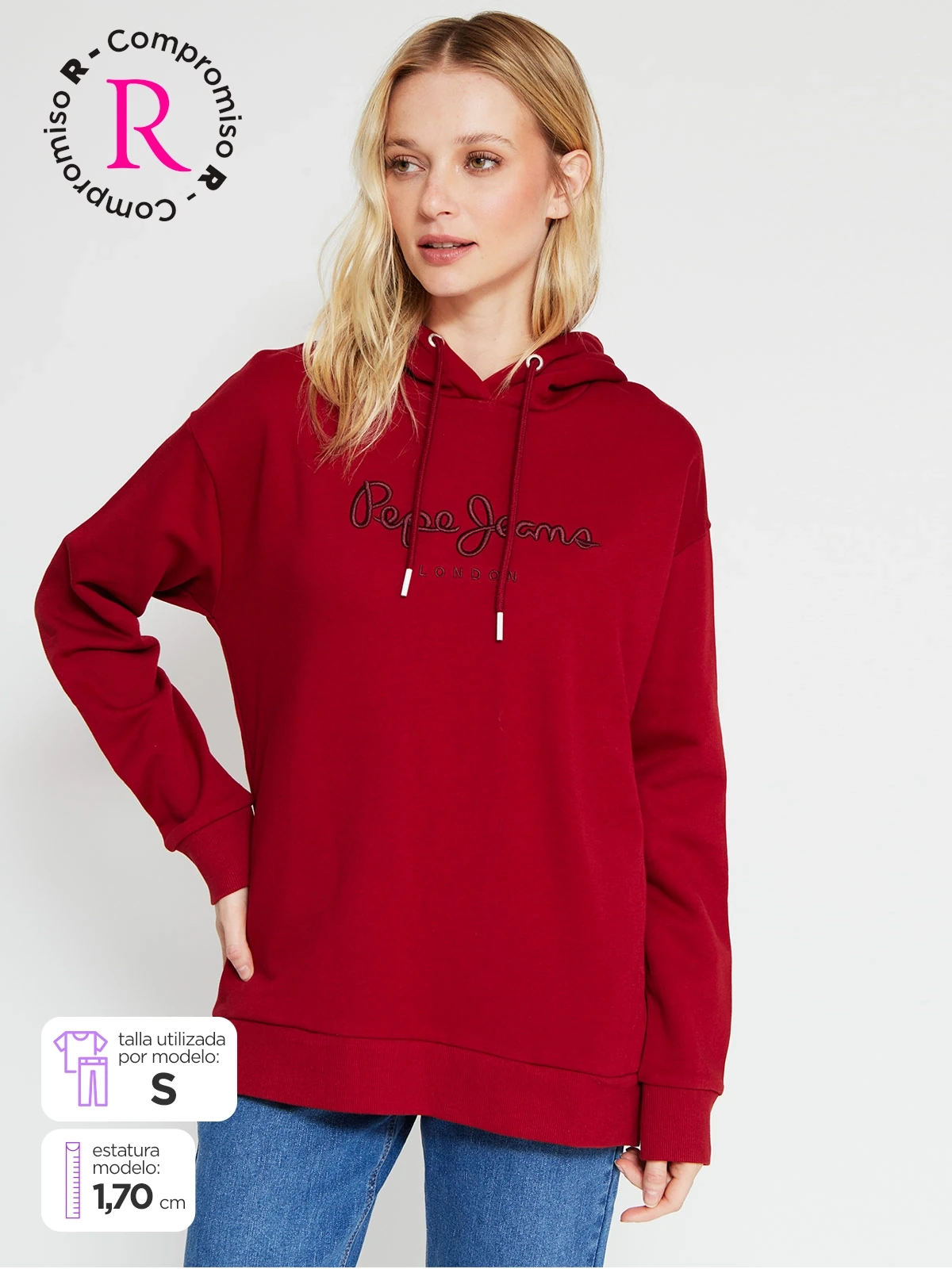 POLERÓN MUJER PEPE JEANS ALGODÓN CAPUCHA - 1