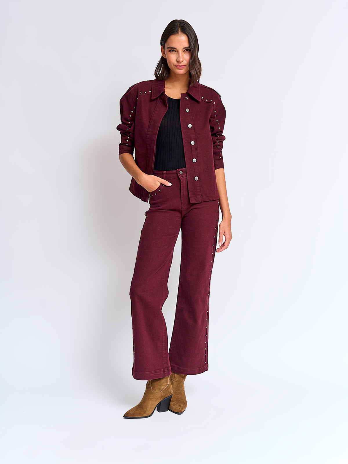 CHAQUETA MUJER TATIENNE ALGODÓN CORTA DENIM TACHAS - 4