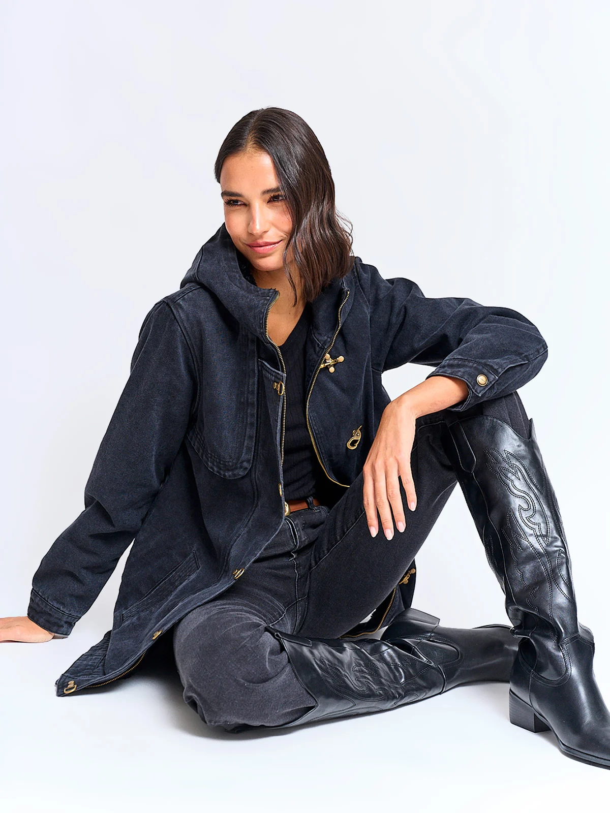 CHAQUETA MUJER TATIENNE ALGODÓN CORTA DENIM PELUDA - 4