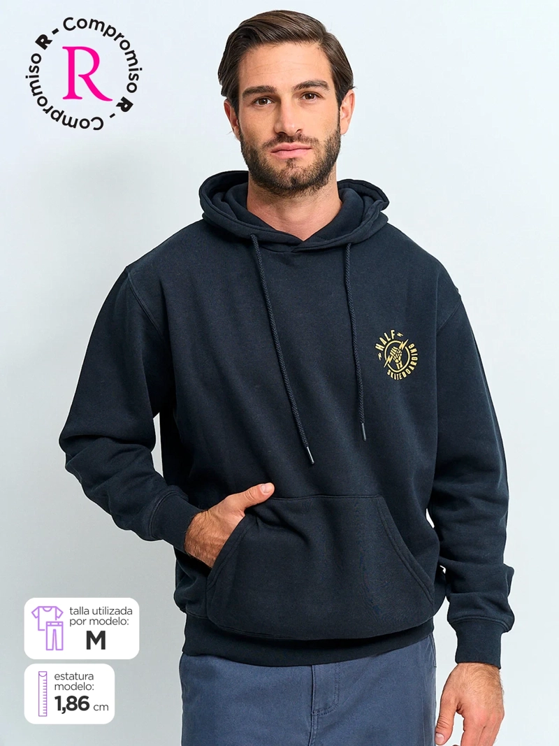 POLERÓN HOMBRE HALF ALGODÓN HOODIE PRINT - 1