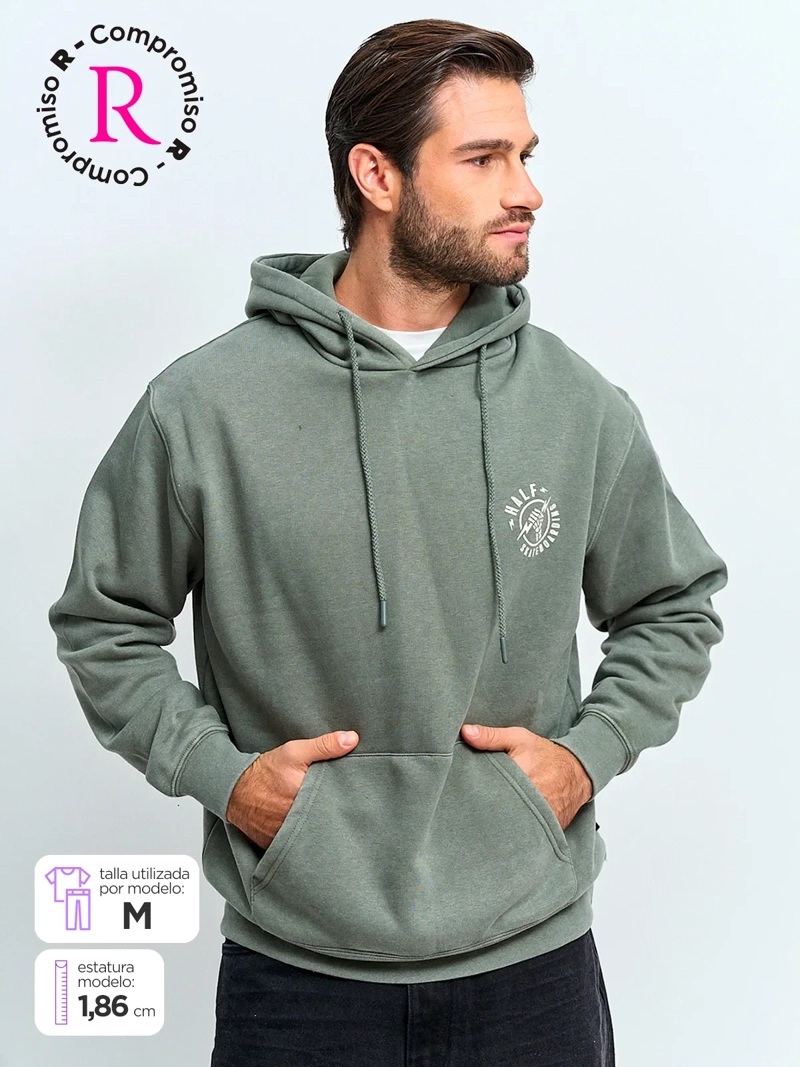 POLERÓN HOMBRE HALF ALGODÓN HOODIE PRINT - 1