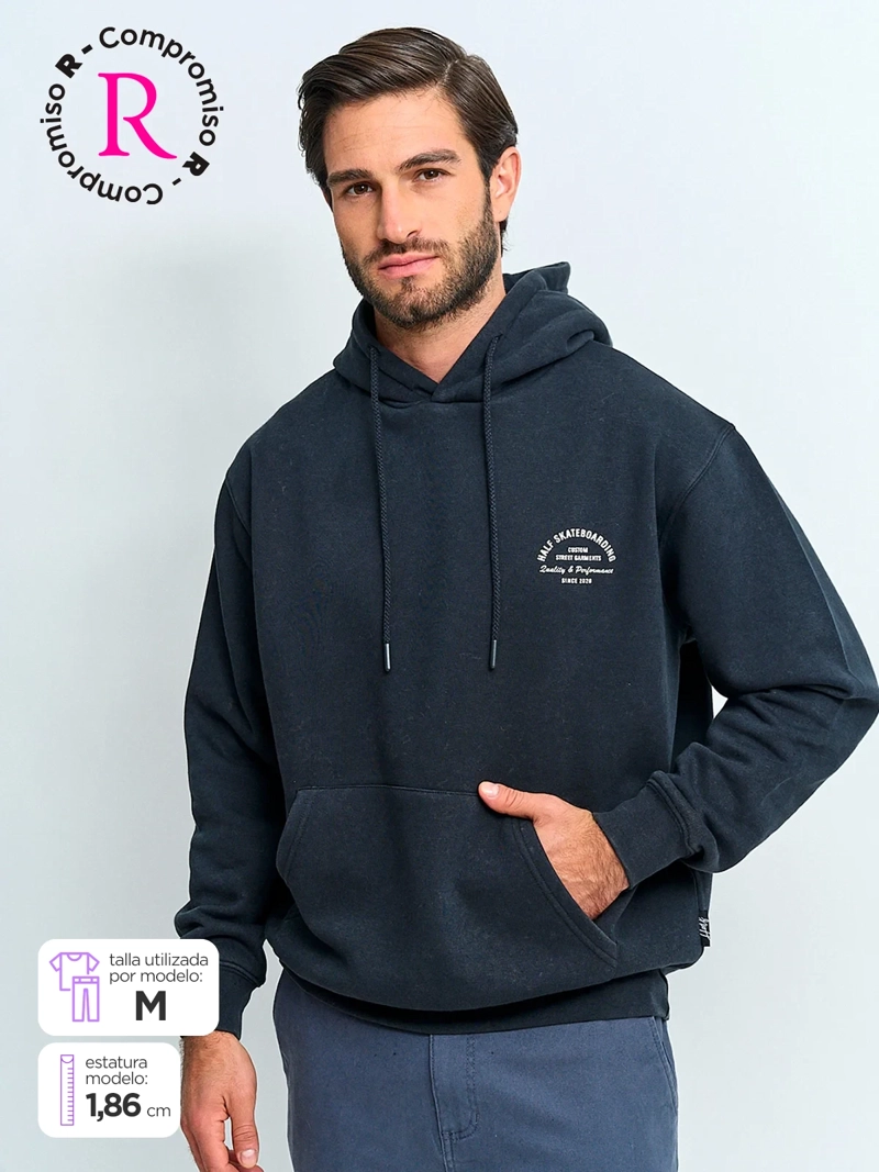 POLERÓN HOMBRE HALF ALGODÓN HOODIE PRINT - 1