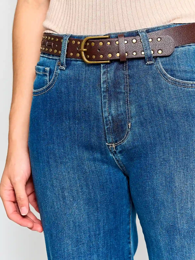 JEANS MUJER TATIENNE ALGODÓN RECTO CORTES - 4