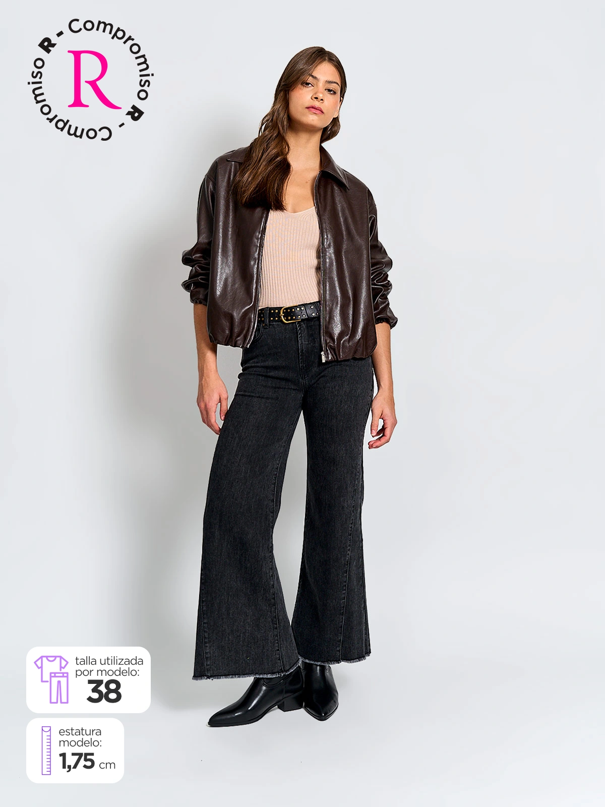 JEANS MUJER TATIENNE ALGODÓN RECTO CORTES - 1