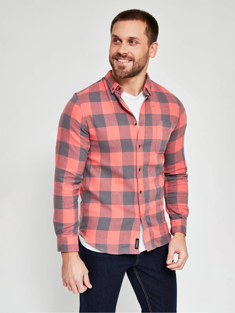 CAMISA HOMBRE BARBADOS ALGODÓN MANGA LARGA FRANELA - 1