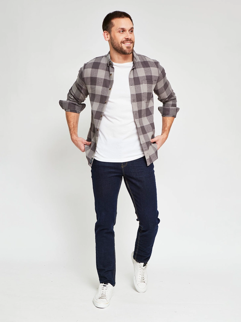 CAMISA HOMBRE BARBADOS ALGODÓN MANGA LARGA FRANELA - 4