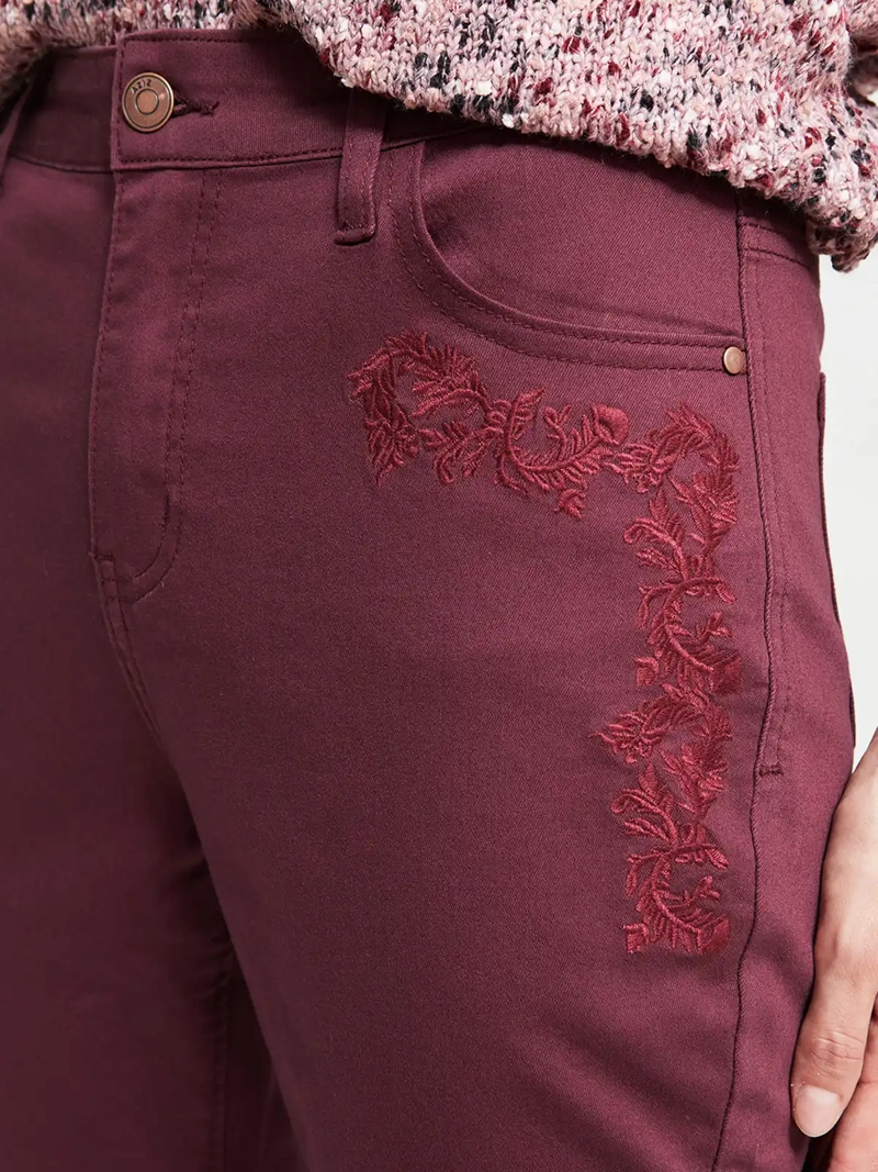 JEANS MUJER AZIZ ALGODÓN REGULAR BORDADO - 4