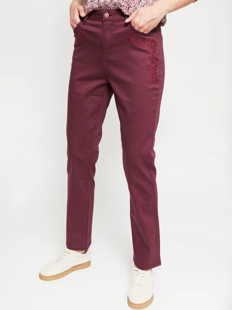 JEANS MUJER AZIZ ALGODÓN REGULAR BORDADO - 2