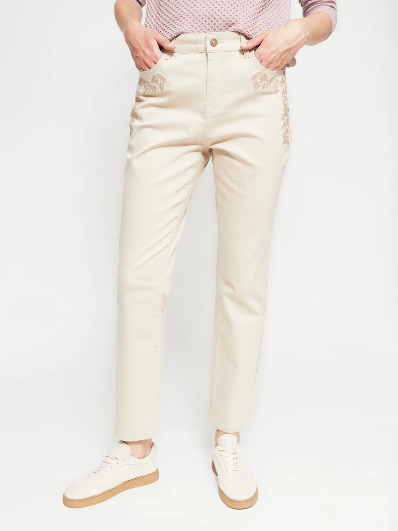 JEANS MUJER AZIZ ALGODÓN REGULAR BORDADO - 2
