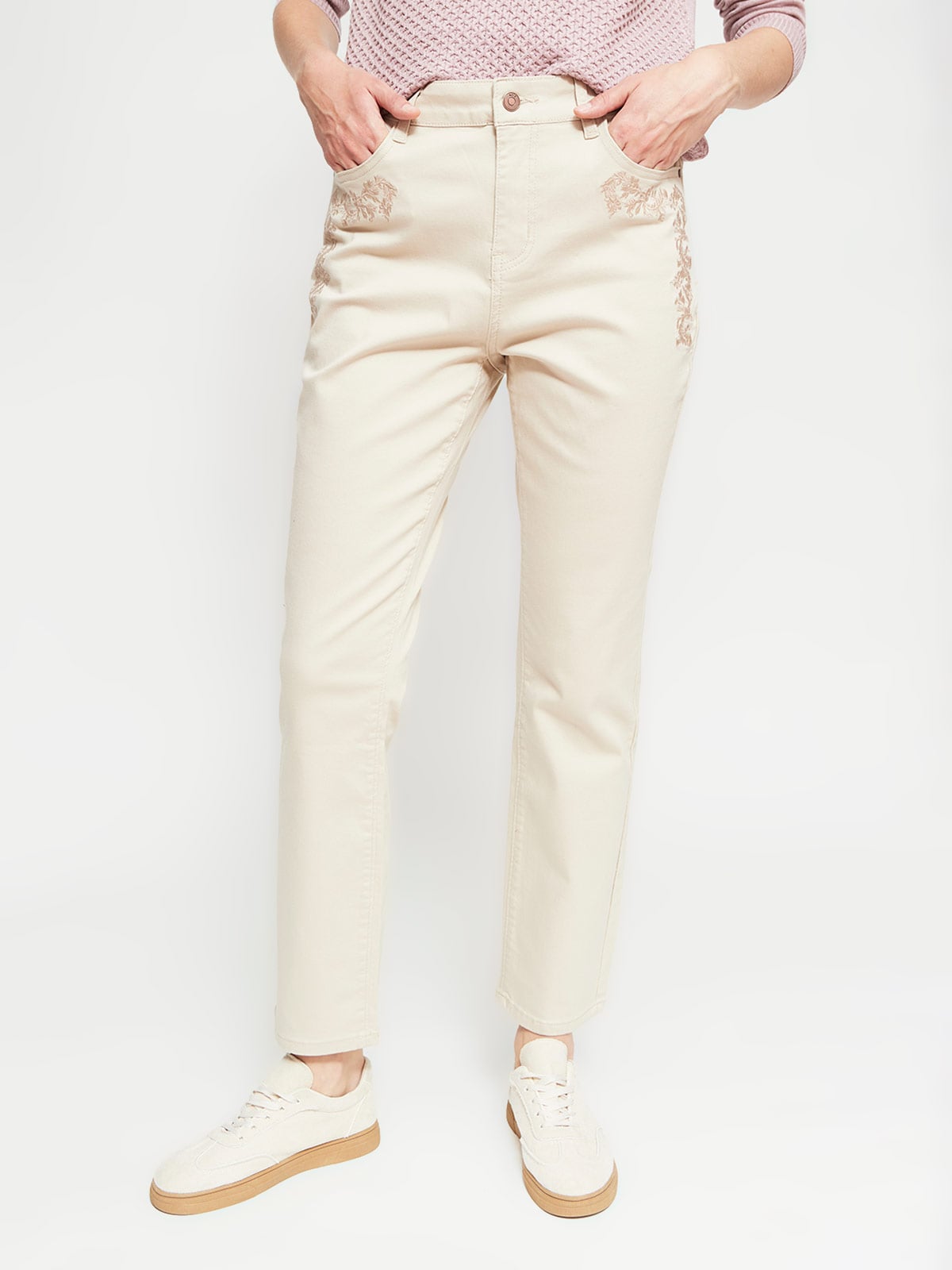 JEANS MUJER AZIZ ALGODÓN REGULAR BORDADO - 2