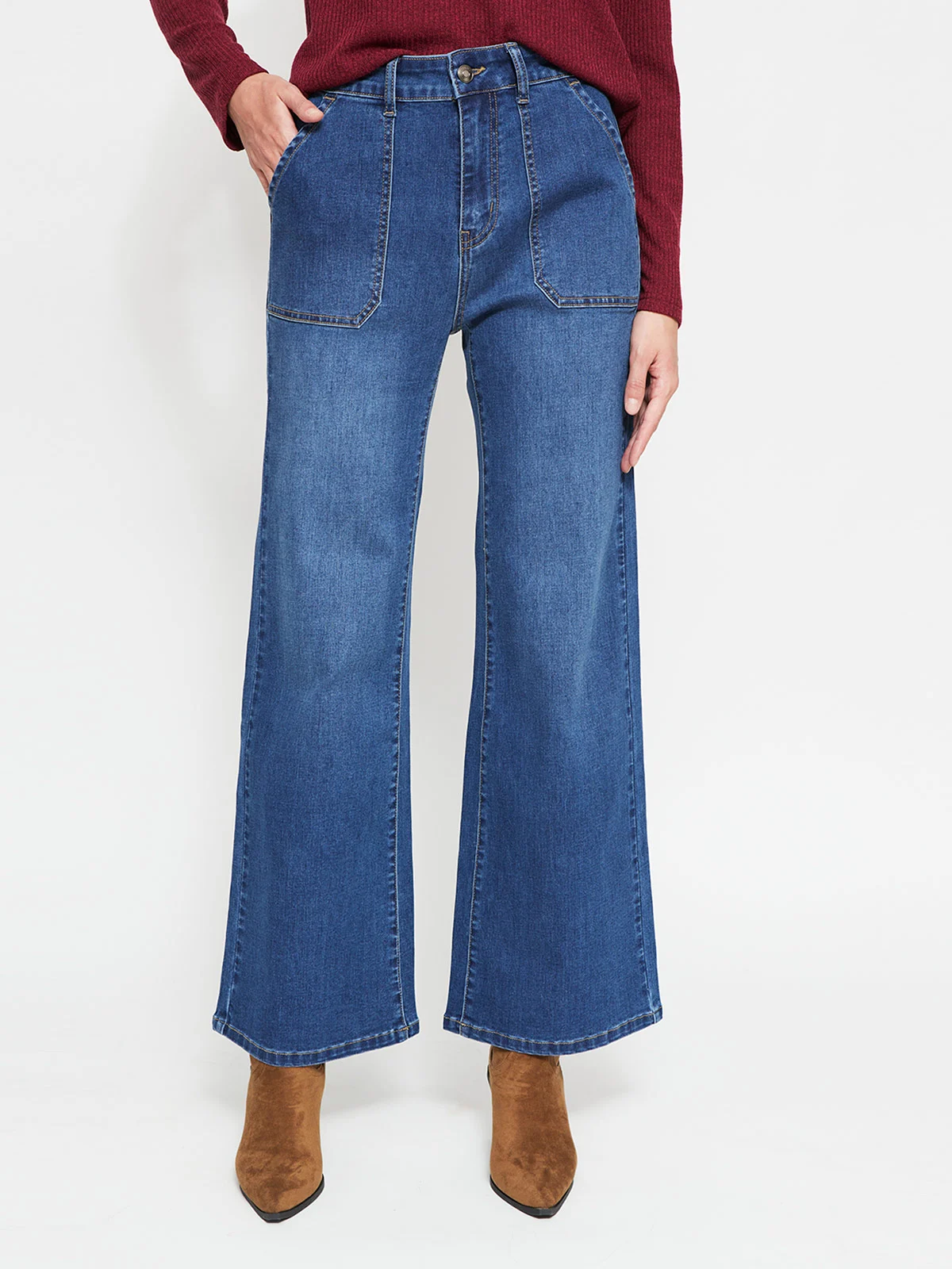 JEANS MUJER AZIZ ALGODÓN WIDELEG LAVADO - 2
