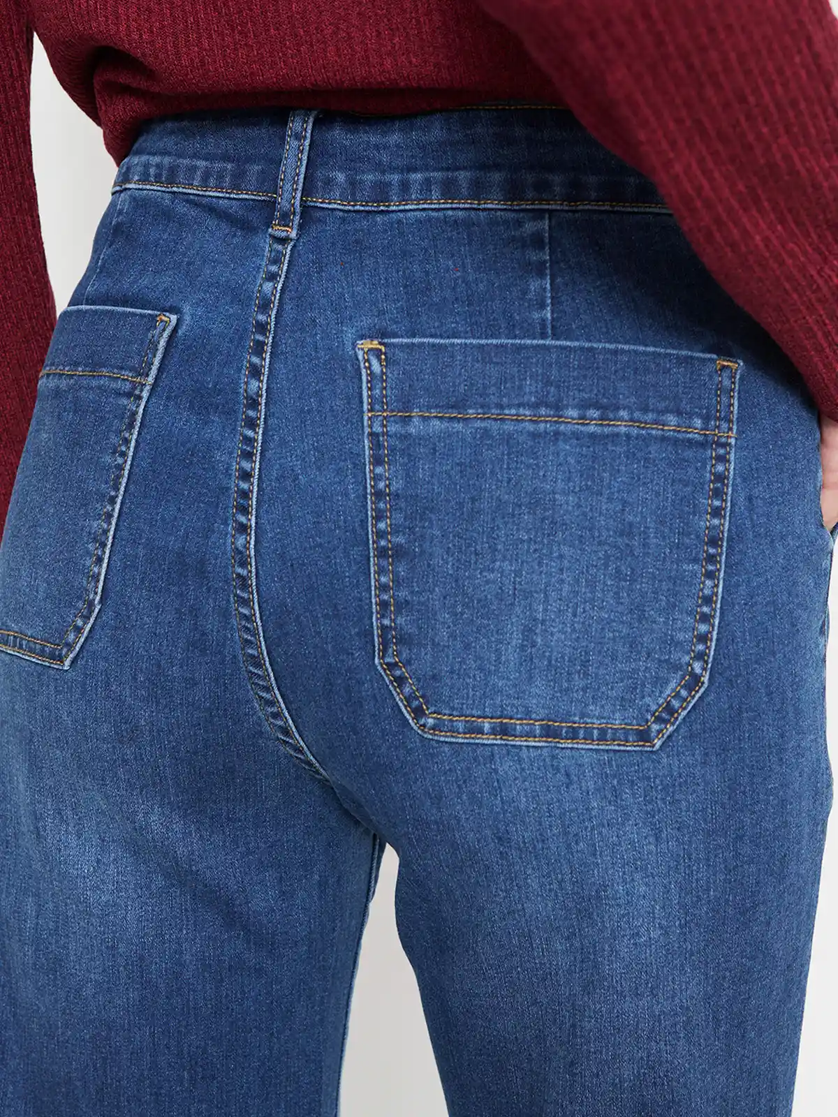 JEANS MUJER AZIZ ALGODÓN WIDELEG LAVADO - 4