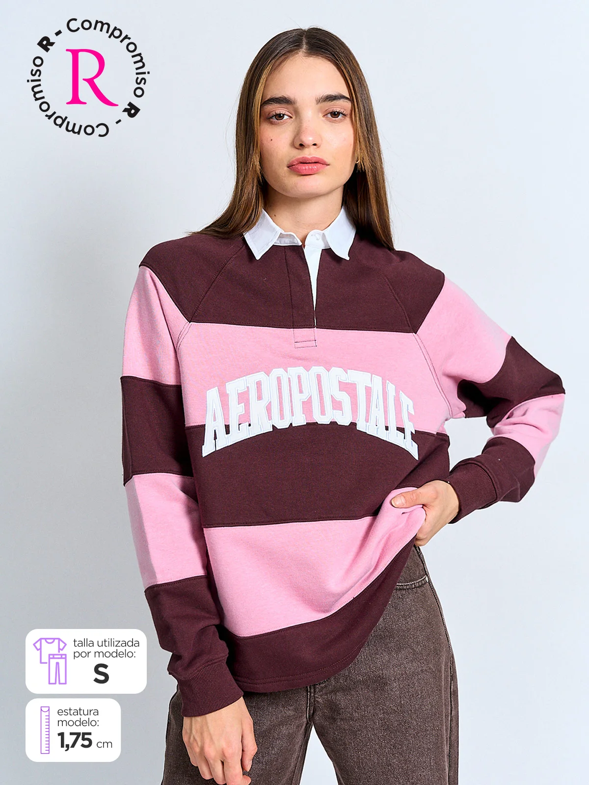POLERÓN  MUJER AEROPOSTALE ALGODÓN CUELLO LOGO - 1