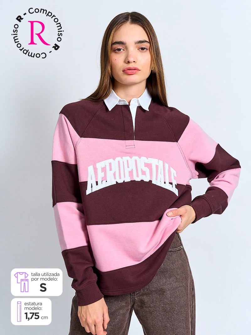 POLERÓN  MUJER AEROPOSTALE ALGODÓN CUELLO LOGO - 1