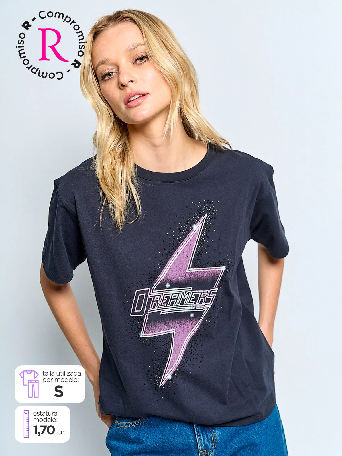 POLERA MUJER BARBADOS ALGODÓN GRÁFICA - 1
