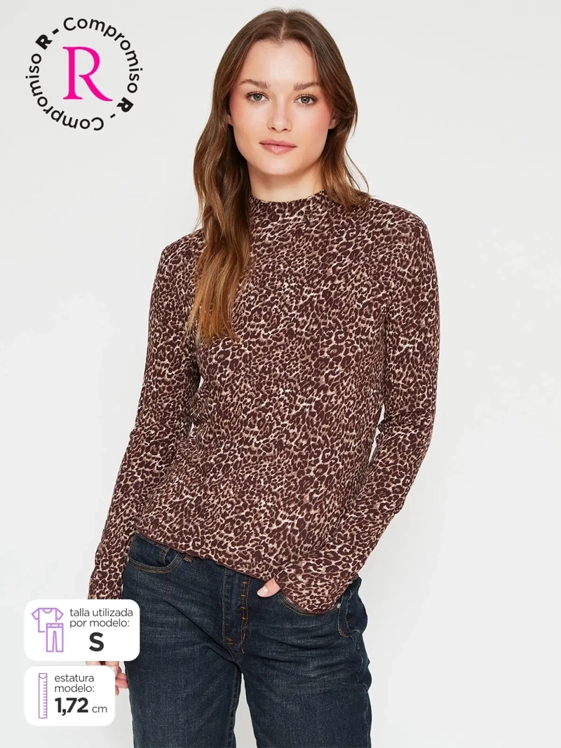 POLERA MUJER BARBADOS MANGA LARGA PRINT - 1