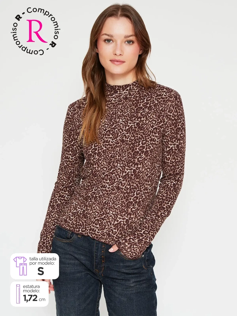 POLERA MUJER BARBADOS MANGA LARGA PRINT - 1