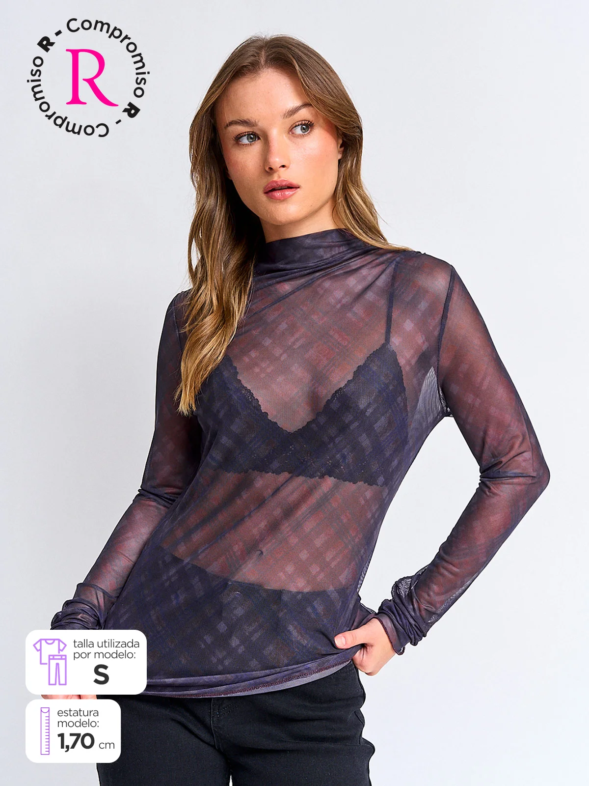 POLERA MUJER BARBADOS MANGA LARGA MESH - 1