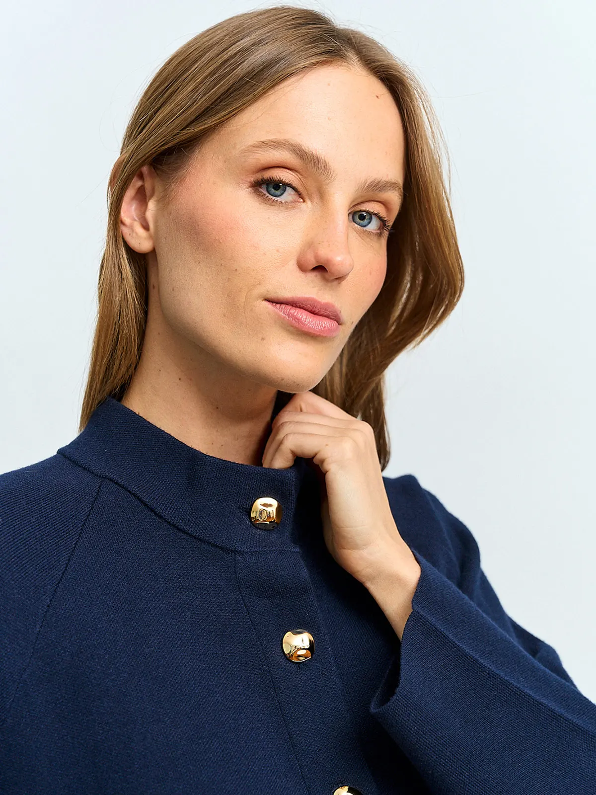 CARDIGAN MUJER CACHAREL BOTONES Y CUELLO ALTO - 3