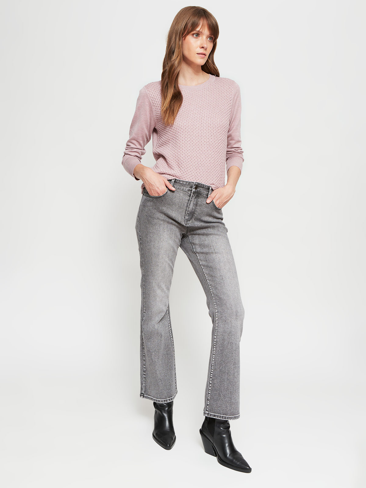 SWEATER MUJER AZIZ BÁSICO TRENZADO - 4