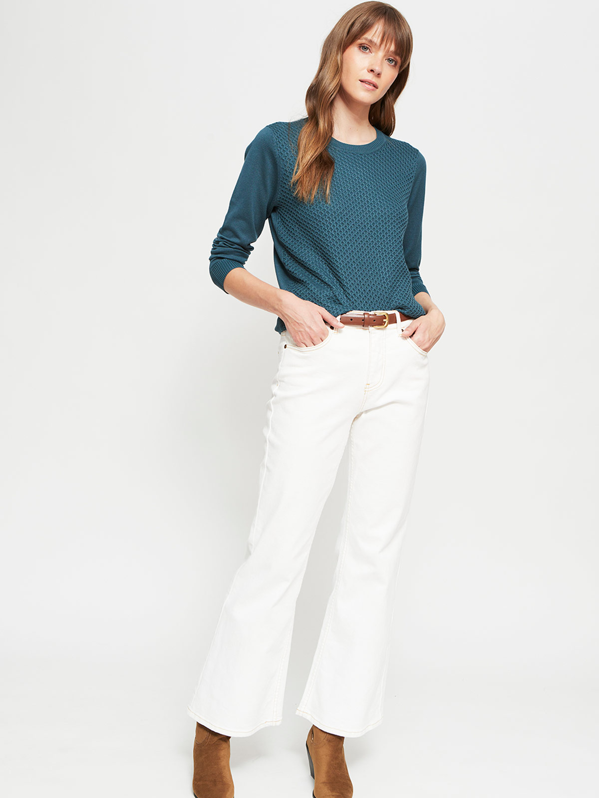SWEATER MUJER AZIZ BÁSICO TRENZADO - 4