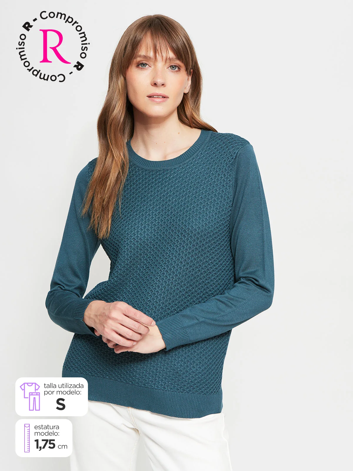 SWEATER MUJER AZIZ BÁSICO TRENZADO - 1
