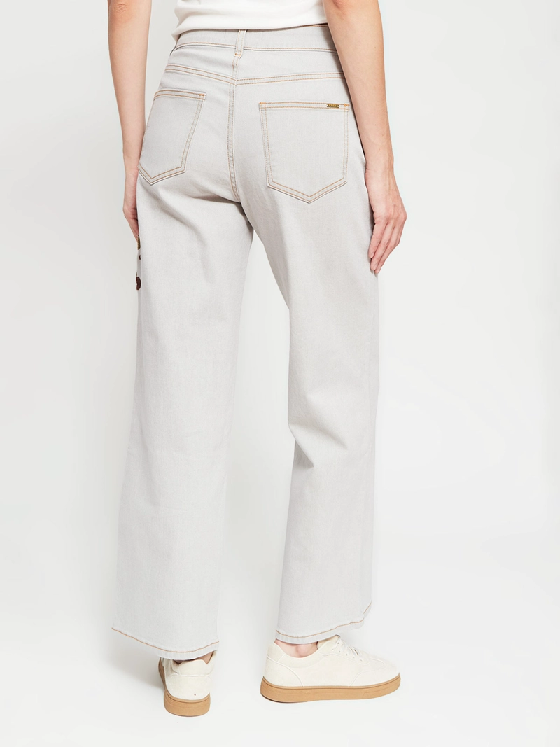 JEANS MUJER AZIZ ALGODÓN REGULAR BORDADO FLOR - 3